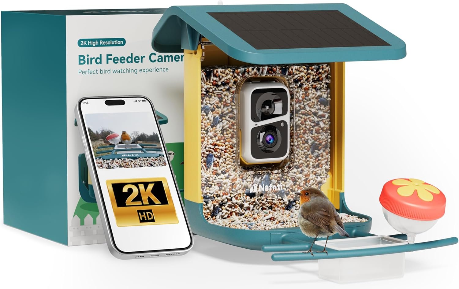 Mangeoire Oiseaux Extérieur Intelligente avec caméra solaire